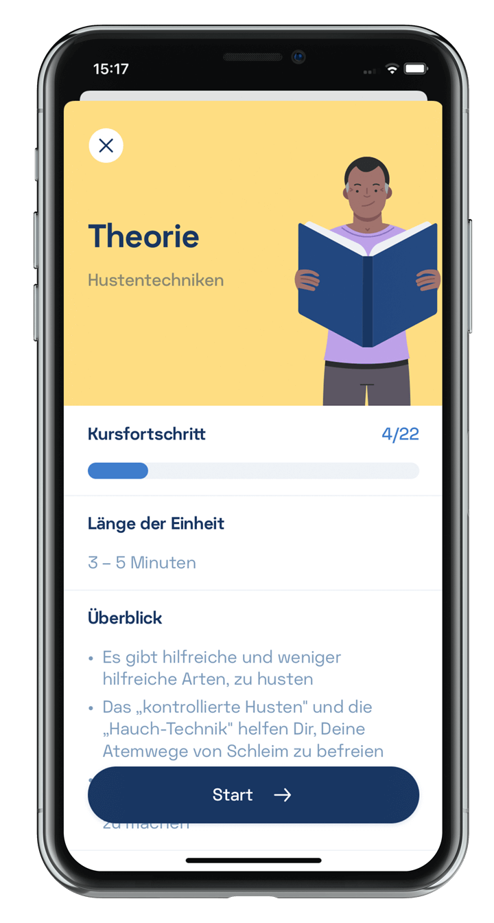 Darstellung einer Wissenseinheit in der Kaia App anhand einer Smartphone Illustration
